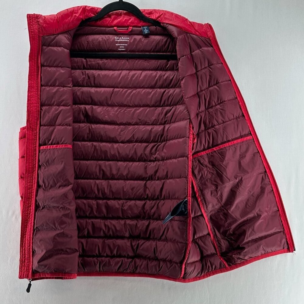 Club Room Performance Puffer Vest Men S Water Resistant Packable Down Zip Up Red - Picture 3 of 13